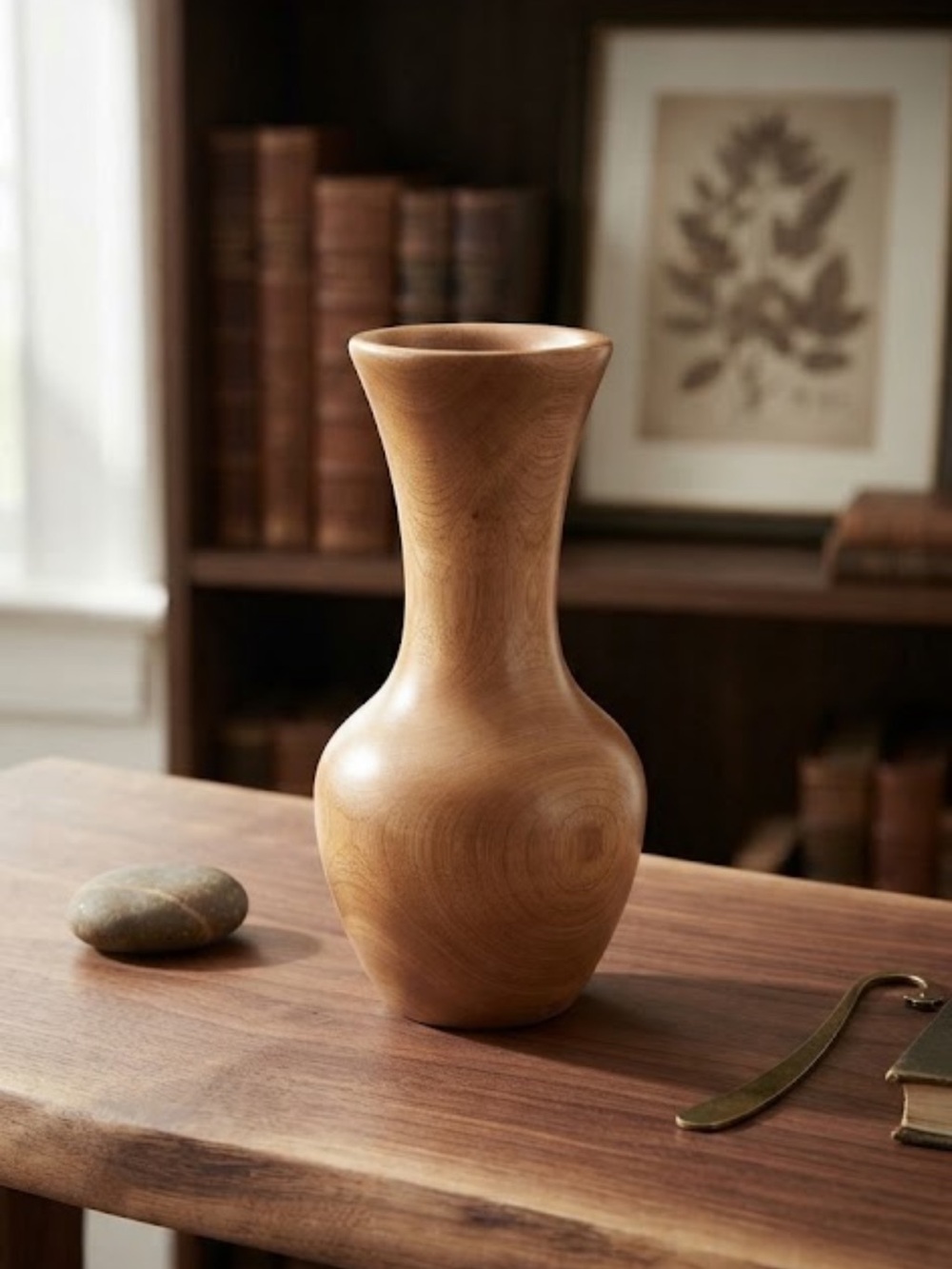 Spinning Aspen Studios Handcrafted Light Wood Art Vase - Artist Bill Elkins